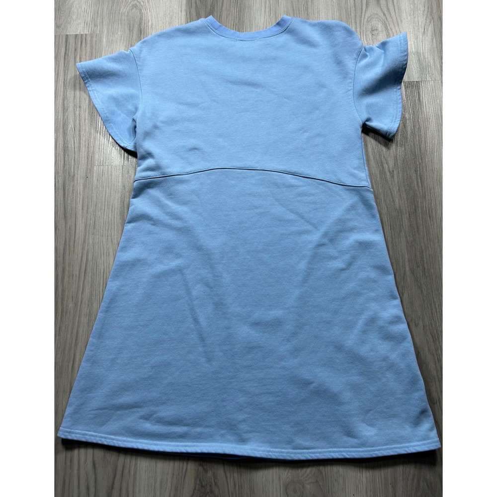 Wolven‎ Anthropologie Blue Cotton French Terry Short Sleeve Sweatshirt Dress Xs - Picture 3 of 8